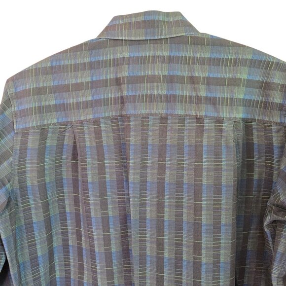 NWOT The Territory Ahead Mens Small Plaid Button-Up Shirt Blue & Green Cotton - Picture 6 of 8
